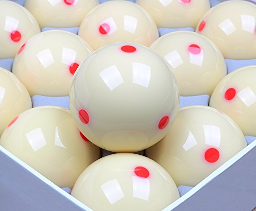 Loto AAA-Grade PRO Cup Standard Pool-Billiard Cue Ball with 6 Dots (2-1/4'', 6 oz) (Red)