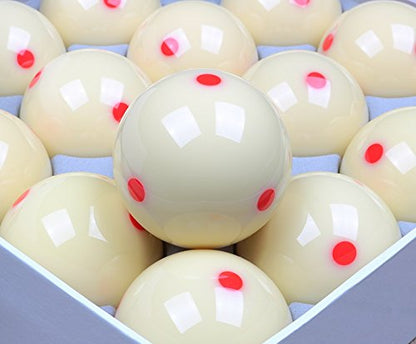 Loto AAA-Grade PRO Cup Standard Pool-Billiard Cue Ball with 6 Dots (2-1/4'', 6 oz) (Red)