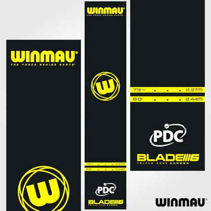 WINMAU Dart Mat with Throw Line for Soft Tip and Steel Tip - Available in Outshot and Clearzone Style - style: PDC Pro Zone