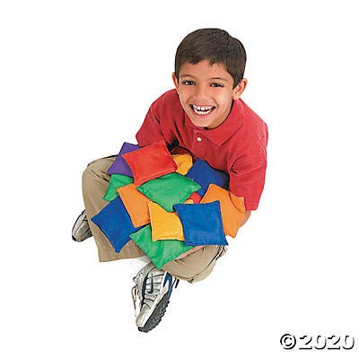Fun Express Beanbag Set for Kids Bulk 12 Pack - Small Bean Bags for Tossing Games & PE Equipment | Mini Sensory Bean Bag Toss Game for Classroom Circle Time Center & Recess Toys for Outside Play