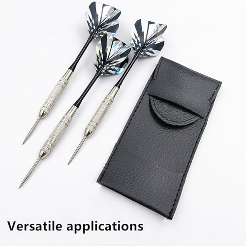 2 Pcs PU Leather Dart Case for Steel & Soft Tip Darts | Darts accessories organizer, holds 3 darts, ideal for home, traveling and outdoor use