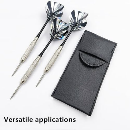 2 Pcs PU Leather Dart Case for Steel & Soft Tip Darts | Darts accessories organizer, holds 3 darts, ideal for home, traveling and outdoor use