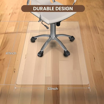 Office Chair Mat - Heavy Duty, 47"x32", 1/7" Thick, Flat Shipping, Suitable for Carpet and Hardwood Floor - size: 47“x32”×1/7“(1Pack)
