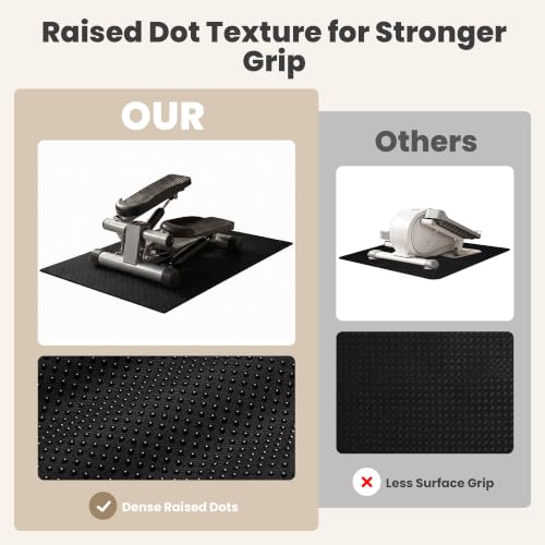 Double-Sided Non-Slip Workout Mat for Elliptical Machine, 23.6" x 17" Stepper Mat for Under Desk Ellipticals & Pedal Exercisers, Stability & Floor Protection, Vibration Plate Mat Compatible - size: 26''×18''