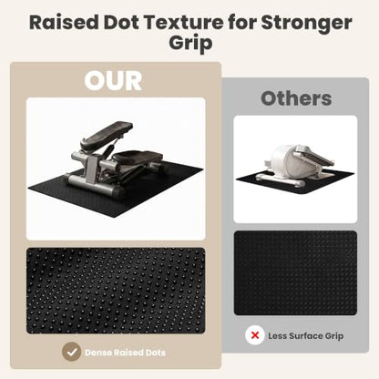Double-Sided Non-Slip Workout Mat for Elliptical Machine, 23.6" x 17" Stepper Mat for Under Desk Ellipticals & Pedal Exercisers, Stability & Floor Protection, Vibration Plate Mat Compatible - size: 26''×18''