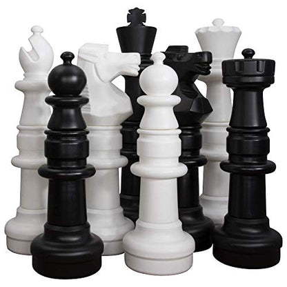 MegaChess Giant Plastic Chess Sets - Black and White - 5 Different Outdoor Giant Chess Sets from 1-Foot to 4 Feet Tall (37 inch King) - size: 37 inch King