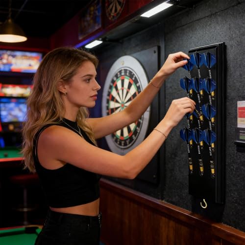 Dart Storage,Wood Wall Display Rack | Dart Organizer with Storage Bag - for Home Office Bar Game Room Living Room Bedroom Entertainment