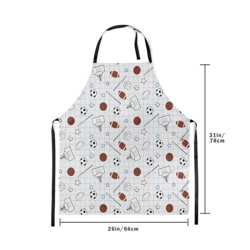 Castle Fairy Basketball Kitchen Apron - color: Sketch Football