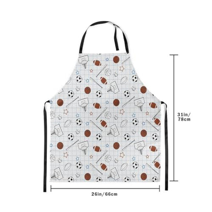 Castle Fairy Basketball Kitchen Apron - color: Sketch Football