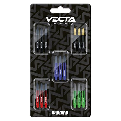 Winmau - Dart Stems Collection - Dart Shafts Multipack 5 Sets Per Pack (15 in Total) - Professional Darts Accessories and Sizes - Suitable for Steel Tip and Soft tip - style: Vecta