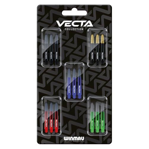Winmau - Dart Stems Collection - Dart Shafts Multipack 5 Sets Per Pack (15 in Total) - Professional Darts Accessories and Sizes - Suitable for Steel Tip and Soft tip - style: Vecta