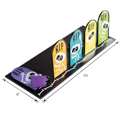 Fun Express Halloween Skeleton Bean Bag Toss Game for Kids Party - Premium Wooden Carnival Games Set with 5 Bean Bags | Perfect for Fall Festival Activities, Outdoor Yard Games & School Events
