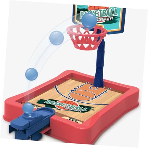 MERRYHAPY 2 Sets Mini Basketball Game for Educational Tabletop Basketball Hoop with Stand Enhances Hand-Eye Coordination and Finger Strength Creative Indoor Playset in Red Blue