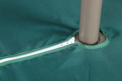 Melaluxe Spring/Summer Wrinkle-Free Waterproof Outdoor Tablecloth with Umbrella Hole and Zipper,60-Inch-by-84 Rectangle, Dark Green, Seats 6 to 8 People - color: Dark Green, size: 60" x 84" (Rectangular)