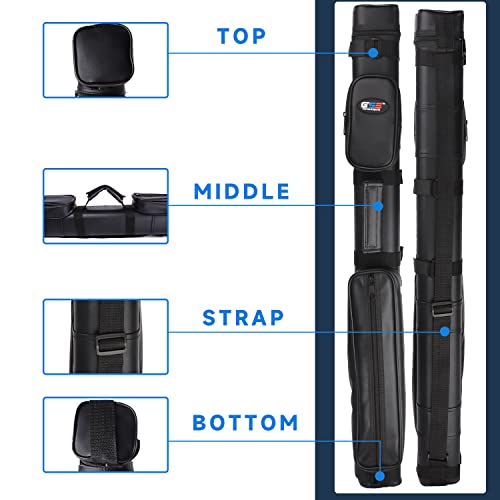 GSE Games & Sports Expert 2x2 Deluxe Hard Billiard Pool Cue Stick Carrying Case, Billiard Cue Case, Billiards Accessories (Several Colors Available) - color: Square - Black