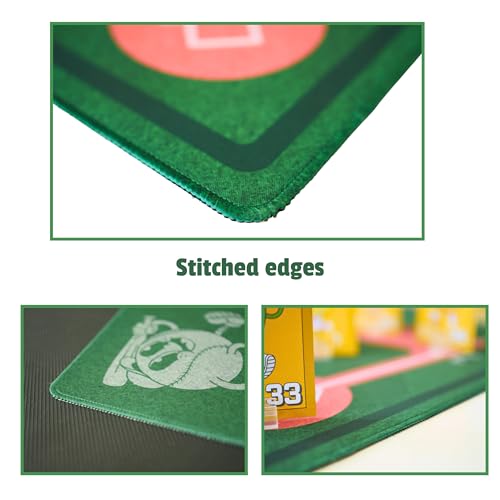Baseball Field Table Top Premium Neoprene Game Mat – 24" x 24" Playfield with Smooth Polyester Top & Non-Slip Rubber Backing