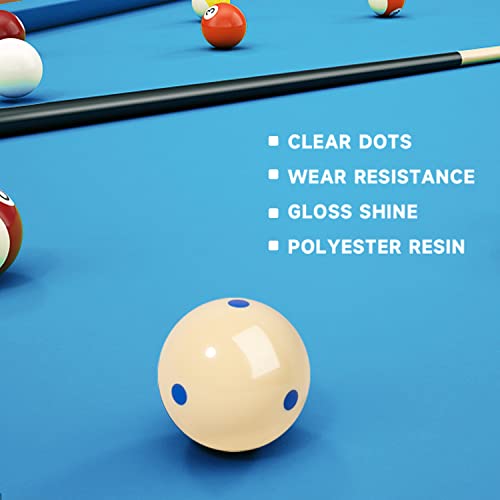 GSE Games & Sports Expert Billiard Practice Training Cue Ball, AAA-Grade PRO Cup Standard Pool Billiard Cue Ball (6 oz 2-1/4" Several Colors Available) - color: 6 Blue Dots