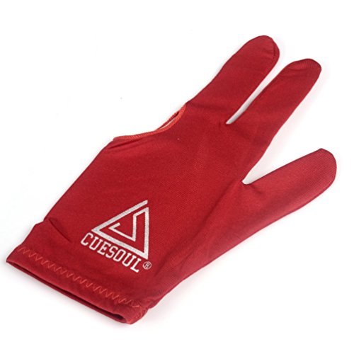 CUESOUL 10pcs/Set 3 Finger Billiards Gloves Pool Cue Gloves - color: Red
