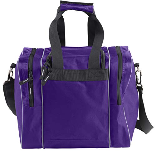Athletico Bowling Bag for Single Ball - Single Ball Tote Bag With Padded Ball Holder - Fits a Single Pair of Bowling Shoes Up to Mens Size 14 - color: Purple