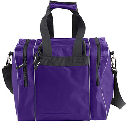 Athletico Bowling Bag for Single Ball - Single Ball Tote Bag With Padded Ball Holder - Fits a Single Pair of Bowling Shoes Up to Mens Size 14 - color: Purple