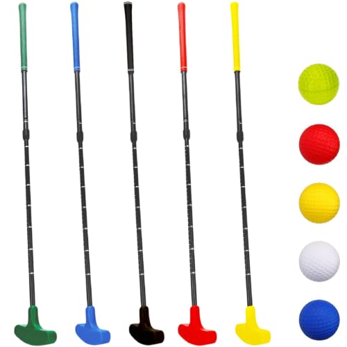5 Set Golf Putter Bulk,Adjustable Mini Right and Left Handed Two Way Putters,with 5 Golf Balls for Women Men