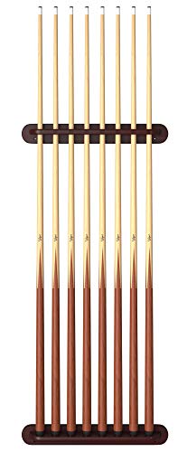 Viper 2-Piece Traditional Wall Mounted Solid Oak Billiard/Pool Cue Rack, Holds 8 Cues - style: Mahogany
