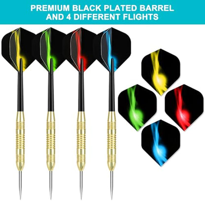 Accmor Darts Metal Tip Set, 12 Pack Steel Tip Darts Darts Set, 24 Grams Professional Metal Darts - color: Gold Fire