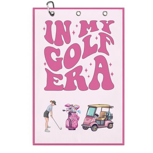 Funny Microfiber Pink Golf Towel with Clip, Golf Accessories for Women Golfers, Mothers Day Birthday Retirement Gifts for Mom Ladies Grandma Aunt Wife GolfFans, 16x24 Inch (Pink) - color: In My Golf Era