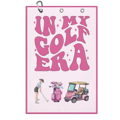 Funny Microfiber Pink Golf Towel with Clip, Golf Accessories for Women Golfers, Mothers Day Birthday Retirement Gifts for Mom Ladies Grandma Aunt Wife GolfFans, 16x24 Inch (Pink) - color: In My Golf Era
