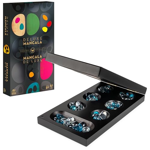 Spin Master Games, Legacy Deluxe Mancala, Classic Game with Folding Wooden Board & Colorful Glass Stones, Family Game, for Ages 8 & Up - color: Mancala