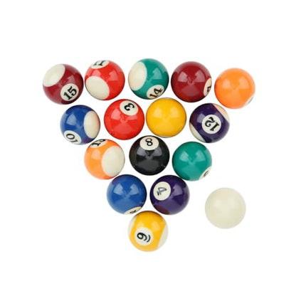 Joyzan Mini Pool Balls, Small Size Billiard Table Ball Set American Style Pool Cue Balls Complete 16 Professional Resin Full Toy kit Accessories 1.5in Replacement Family Game Sports Children Kids