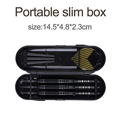 Darts Metal Tip Set - 3 Pack Professional 22 Grams Steel Tip Darts with Slim Case Black Purple Blue Aluminum Shafts 9 Flights 50 Rubber O'Rings 1 Dart Sharpener 12 Spring Rings - color: 22 Grams - black
