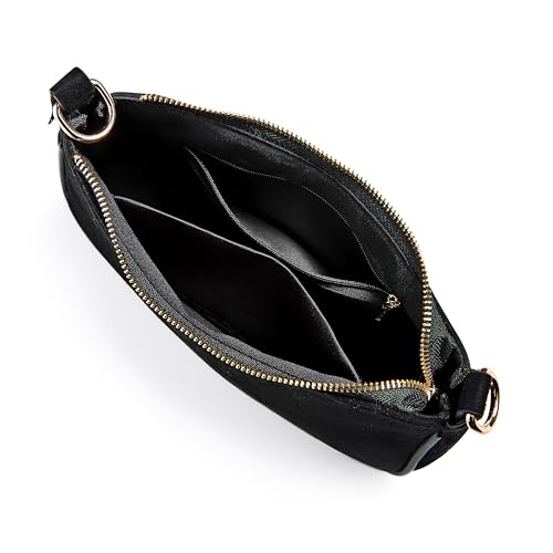 VODIU Clutch Tote Handbags with 2 Removable Straps and Zipper Closure Crossbody Bags Shoulder Purse Handbag for Women - color: C-black