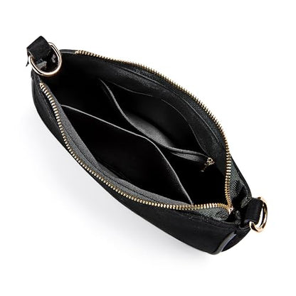 VODIU Clutch Tote Handbags with 2 Removable Straps and Zipper Closure Crossbody Bags Shoulder Purse Handbag for Women - color: C-black