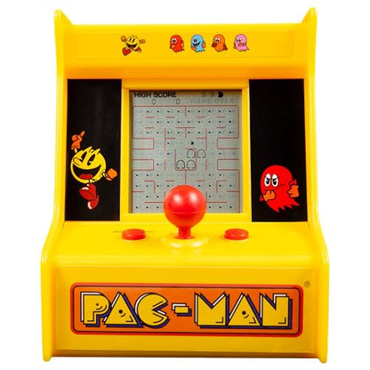 Pac-Man Desktop Arcade – Retro Mini Arcade Game with Classic 8-Bit Gameplay, LCD Screen, Joystick Controls, Battery-Powered, Officially Licensed Pac-Man Merchandise by Fizz Creations.