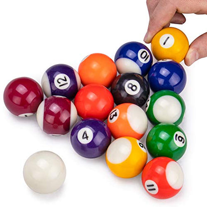 Mini Pool Balls | 1.5" Balls Fit Tabletop & Freestanding Miniature Billiards Tables | Real Resin Balls Perform Like Full Size Balls