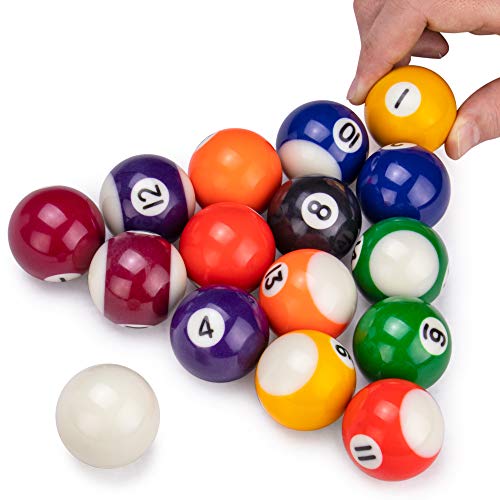 Mini Pool Balls | 1.5" Balls Fit Tabletop & Freestanding Miniature Billiards Tables | Real Resin Balls Perform Like Full Size Balls