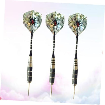Happyyami 3pcs Professional Aluminum Rod Needle Tip Darts with Spider Pattern Tail Wings Flights for Sports Events and Comfortable for Indoor Outdoor Leisure Use