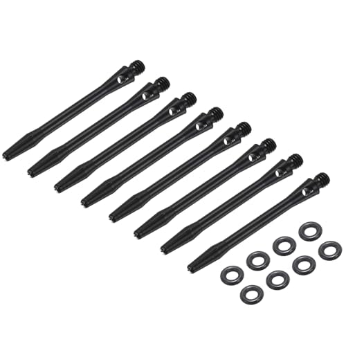 PATIKIL Aluminum Dart Shafts 2BA Thread Dart Stems Replacement Accessories with Rubber Rings for Steel Tip - color: Black, size: 48mm