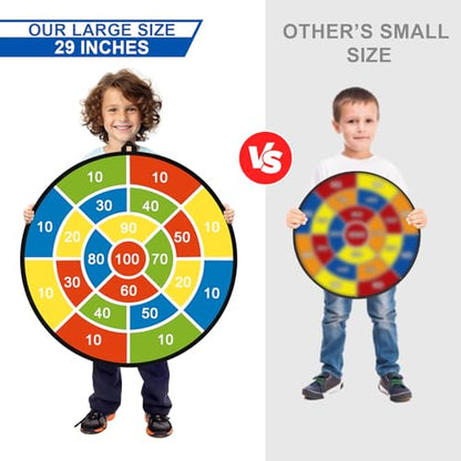 29" Dart Board for Kids, Gifts for 3 to 12 Year Boys and Girls Game Toys | Darts Set Double-Sided with Sticky Balls and Darts, Indoor Outdoor Sport Fun Party Play Parent-Child Activity Game Toys