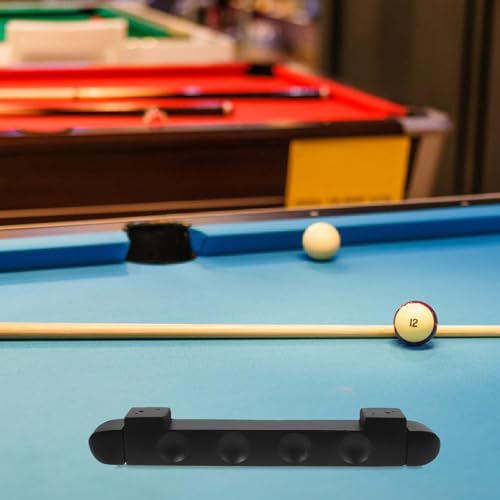 minkissy Billiard Cue Rack Wall-mounted 4-hole Solid Wood Pool Cue Holder Set of 2 Black Decorative for Game Room