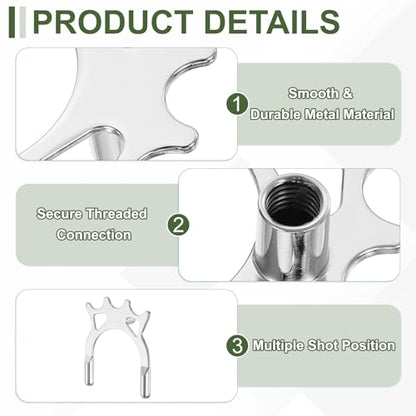Billiard Bridge Head, Pool Cue Stick Bridge Screw-on Metal Cue Rests Billiard Accessories - color: Silver, style: High Fork