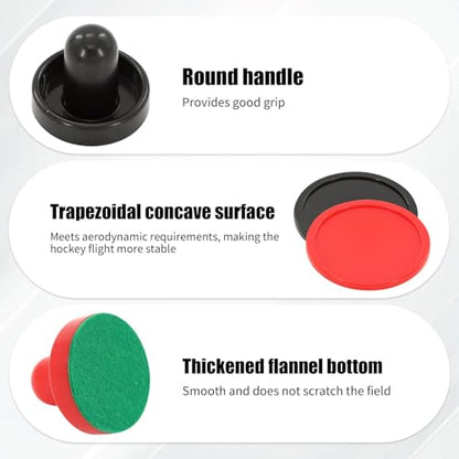 16 PCS Air Hockey Pucks and Paddles, Great Goal Handles Pushers, Air Hockey Replacement Parts for Game Tables(4 Pushers, 4 Pads, 8 Pucks)