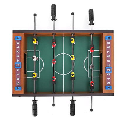 HEEPDD Tabletop Foosball Table, Game Set with Score Keeper and Two Balls for Kids and Adults Game Nights Tabletop Foosball Table, Wood Mini Soccer Nan Office and School Supplies