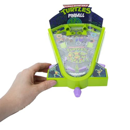 Teenage Mutant Ninja Turtles Desktop Pinball Machine - Fun Arcade Game for Kids & Adults Ages 6+, Compact Tabletop Toy by Well Played
