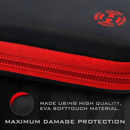 Harrows Darts Blaze Darts Wallet | Darts Case Holds 3 Assembled Darts and Accessories | Protective EVA Material | Professional Darts Accessories - color: BLACK RED