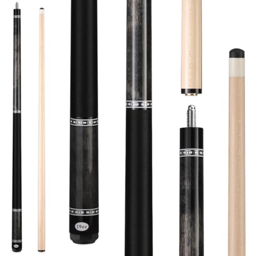 Canadian Maple Pool Cue Stick Set, 58 inch 18oz 19oz 20oz 21oz Billiard House Bar Pool Stick, 12.5mm Tip Billiard Cue for Beginner, Commercial and Home Entertainment - color: 12.5mm Grey