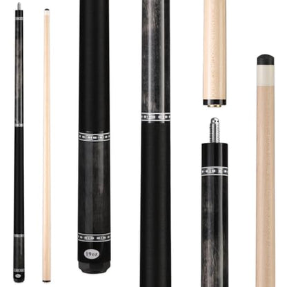 Canadian Maple Pool Cue Stick Set, 58 inch 18oz 19oz 20oz 21oz Billiard House Bar Pool Stick, 12.5mm Tip Billiard Cue for Beginner, Commercial and Home Entertainment - color: 12.5mm Grey