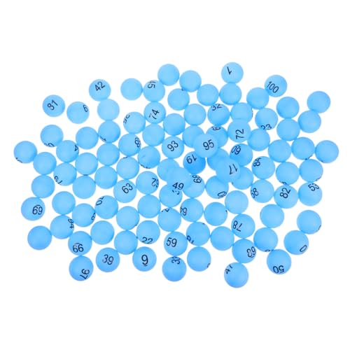 Toyvian 100pcs Numbered Balls 1-100 Balls Table Tennis Printed Pong with Numbers for DIY Project Bingo Game Entertainment - Blue