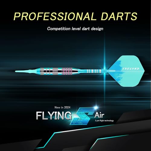 Soft Tip Darts Set 3 Aluminum Shaft Professional Darts Plastic Tip Sets 2BA Replacement Tips + Extra 3 Dart Flights 3 Replace Plastic Shafts for Electronic Dart Board - color: GREEN-BLUE
